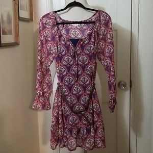 BAND OF GYPSIES blue paisley boho long sleeve